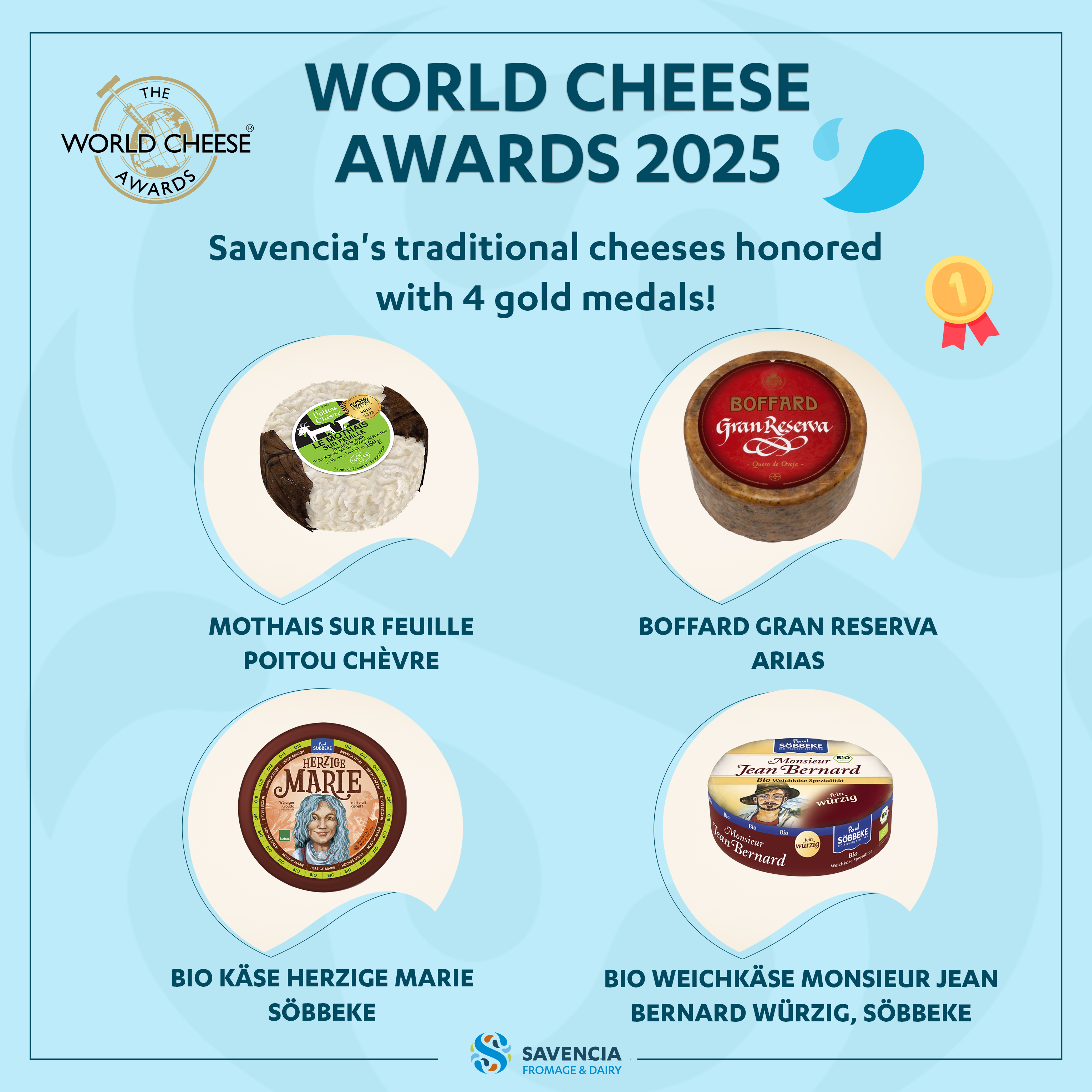 Savencia, récompensé au World Cheese Awards